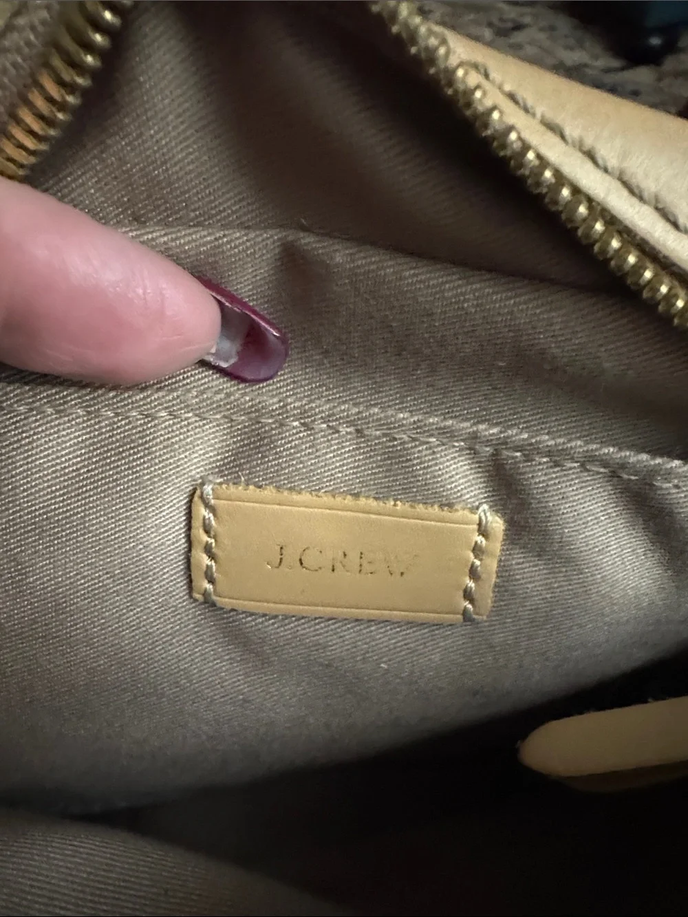 J. Crew Nude Beige Leather Crossbody Bag